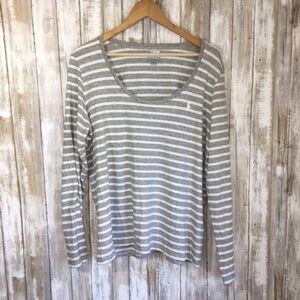 Polo Ralph Lauren Grey Striped Long Sleeve Tee